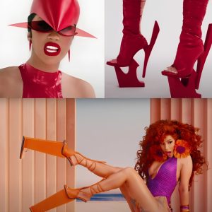 Cardi B put on a variety of eye-catching, over-the-top heels in the music video released on Friday.