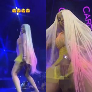 Shocking news: Video Cardi B performs in front of crowd with her tampon string twirling like a helicopter propeller!